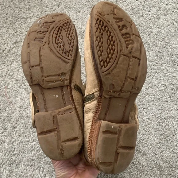 A.S. 98 Wasteland Cream Fold Over Leather Ankle Combat Boots Size 38 - Picture 7 of 8